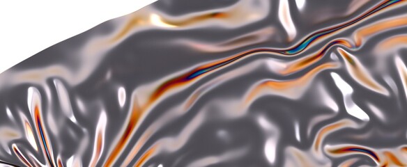 High-resolution image of draped metallic fabric with iridescent highlights. Perfect for backgrounds...