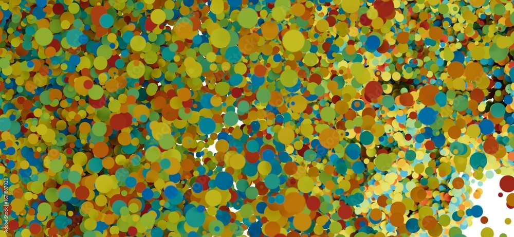 Poster vibrant, abstract background with overlapping circles in various colors. ideal for websites, present