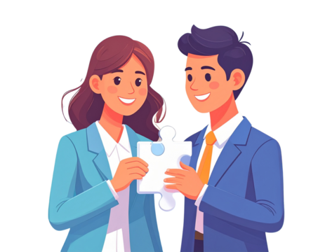 business partnership illustration on Transparent Background