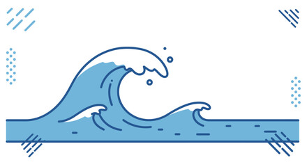 Naklejka premium Simple, stylized illustration of a large ocean wave.