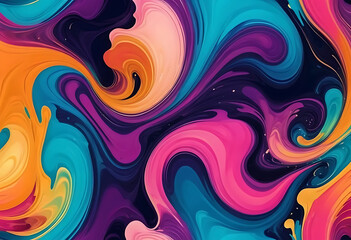 Fototapeta premium Colorful fluid swirl with bold orange and purple abstract style