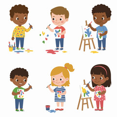 Diverse children playing creatively at home with blankets and pillows, building imaginative forts and cozy spaces, fostering childhood fun and friendship.