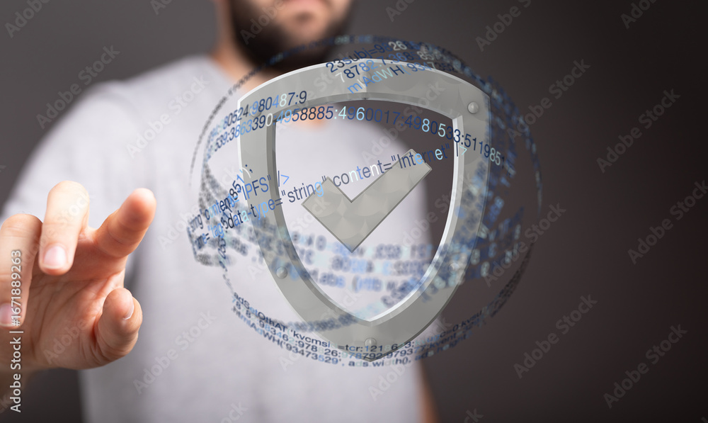 Poster secure your data with advanced cybersecurity solutions. protect your information.