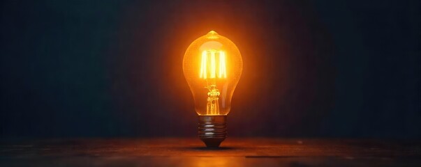 A bright light bulb illuminates a dark background, symbolizing a brilliant idea or innovative solution Perfect for business, marketing, and innovation concepts , vision, creative, dark