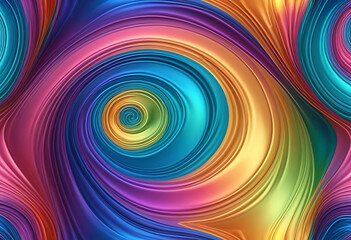 Fototapeta premium Colorful spiral vortex abstract with rainbow neon tones