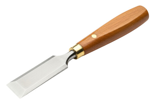 Carpentry wood chisel with wooden handle and steel blade