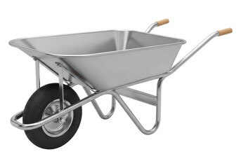 Stainless steel wheelbarrow with rubber wheel and wooden handles