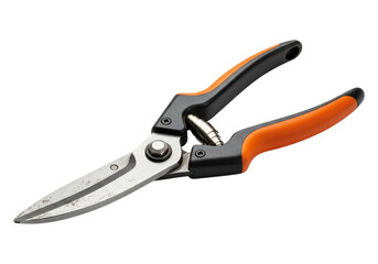 Fototapeta premium Sharp orange-handled garden pruning shears for precise cutting