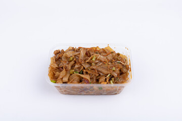 The fried rice noodles in the lunch box