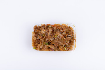 The fried rice noodles in the lunch box