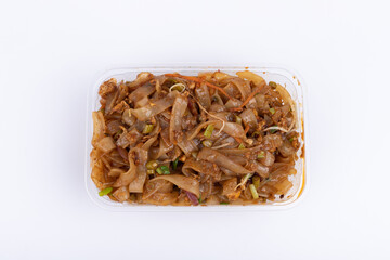 The fried rice noodles in the lunch box