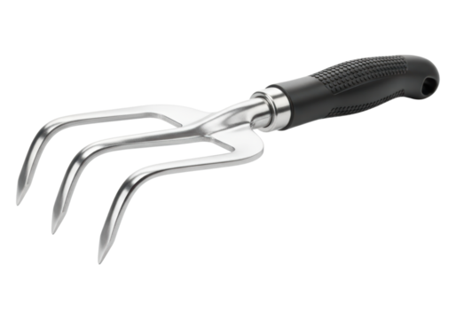 Stainless steel gardening hand cultivator with ergonomic handle
