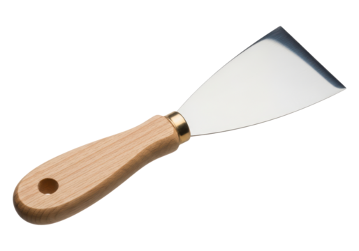 Wooden handle metal putty knife for spreading and scraping