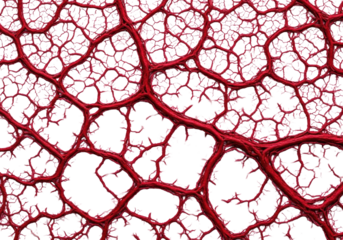 Deep crimson gnarled lines resembling cracked earth or runic script on transparent, dramatic chiaroscuro lighting, strong contrasts, macro perspective concept of ancient elemental power.