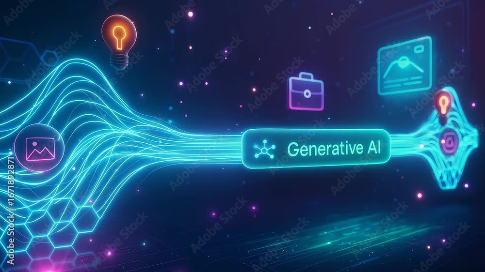 Poster generative ai flow digital innovation idea network technology creativity