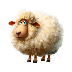 funny sheep isolated on white