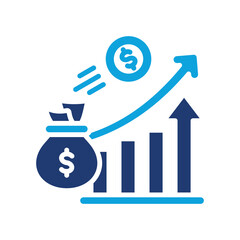 Revenue Growth glyph color icon