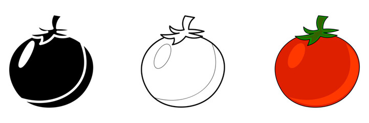 Tomato set icon on white background