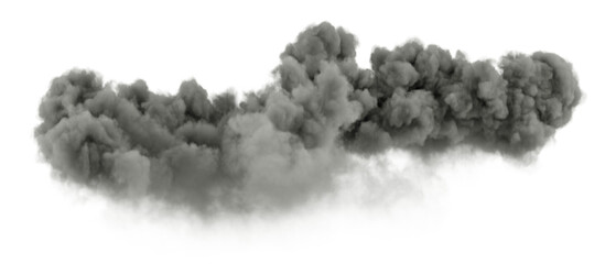 Horizontal black cloudscape floating transparent backgrounds 3d illustration png