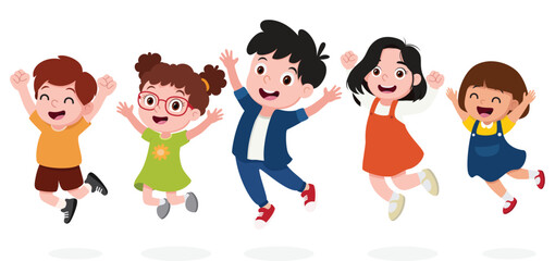 Happy Children, elementary or kindergarten kids