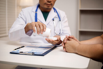 overweight Asian woman consults with a health expert in a private office, discussing wellness, lifestyle changes, and medical advice. The scene reflects guidance, support