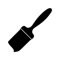 Stylized black and white paint brush icon for artistic design projects
