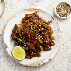 Traditional noodles with beef