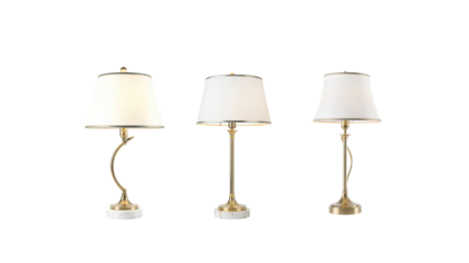 White table lamp on transparent background png