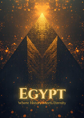 Mystical Ancient Egyptian Landscape with Golden Pyramid