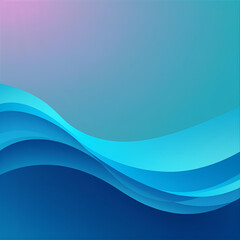 Fototapeta premium Abstract blue background with wavy lines. 