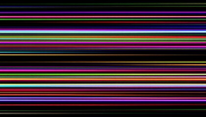 Abstract Horizontal Lines with Vibrant Colors on Black Background for Modern Design