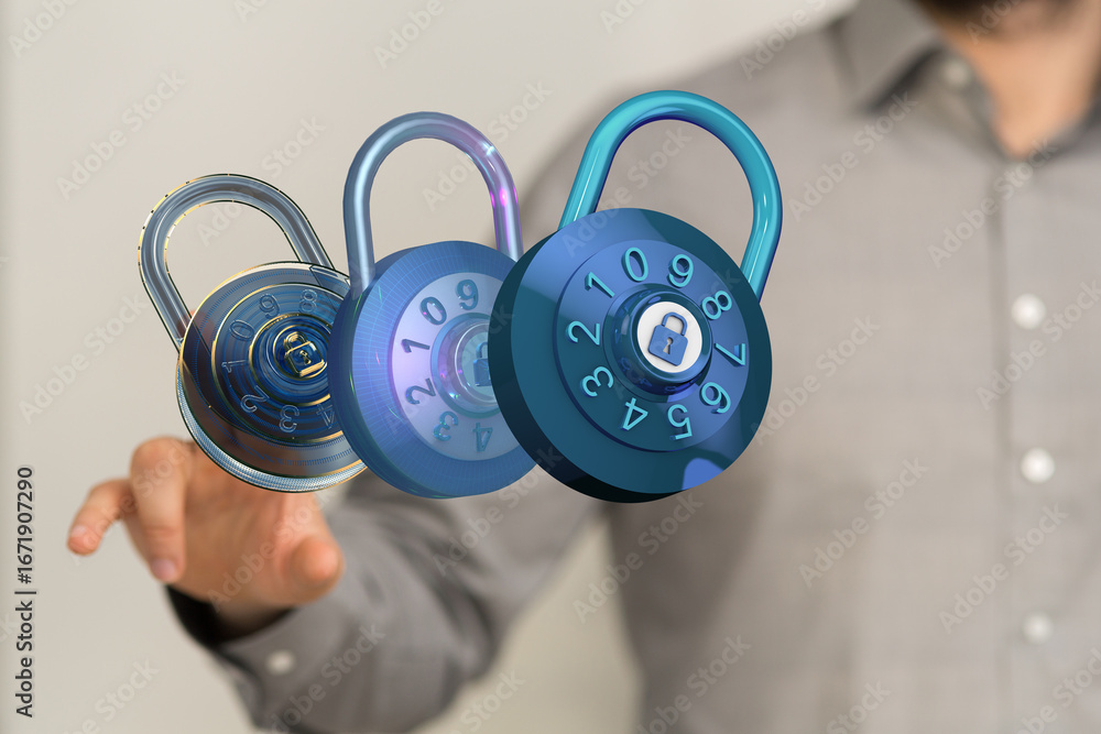 Poster secure your data with strong passwords and encryption. protect your privacy online.