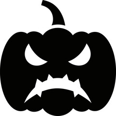 Scary jack o lantern face silhouette for halloween holiday fun