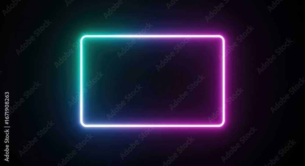 Poster luminous rectangle gradient graphic element with vibrant neon color palette for modern designs