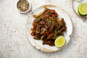 Traditional noodles with beef