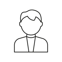 Male Avatar Profile Line Icon. User Identification And Online Presence Outline Symbol. Digital Identity And Social Media Representation. Editable Stroke. Isolated Vector Illustration