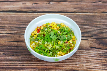 The fried corn on the plate