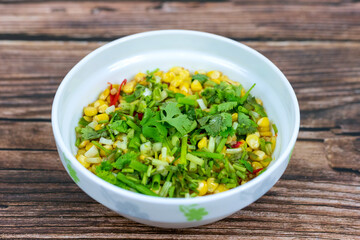 The fried corn on the plate