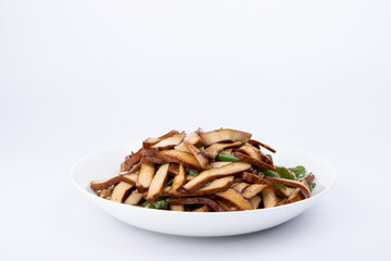 The bean curd and twice-cooked pork on the plate