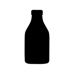 Black bottle silhouette against white background for graphic design elements