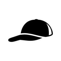 Black Silhouette Image of a Baseball Cap or Sun Hat Graphic