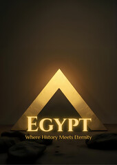 Mystical Ancient Egyptian Landscape with Golden Pyramid