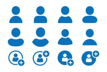 Flat Design User and Group Profile Icons for Creative Web and App Development Projects