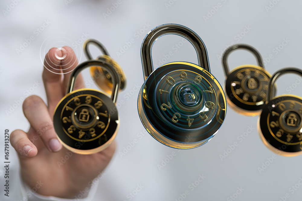 Poster secure your data with strong passwords and encryption. protect your digital assets from cyber threat