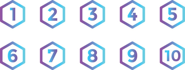 number set 1 to 10. circles and numbers sign. Colorful Number Bullet points. numbers symbols with long shadows.  Numeral typographic icons
