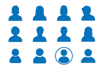 Business and Social Profile Icons in Circular Design for Digital Interfaces vector illustration 