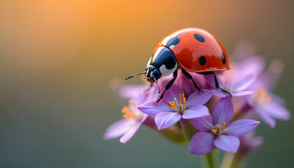 Fototapeta premium ladybird on a flower