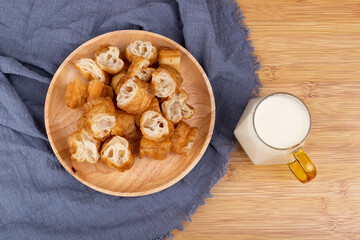 Handmade fried dough sticks and soy milk breakfast