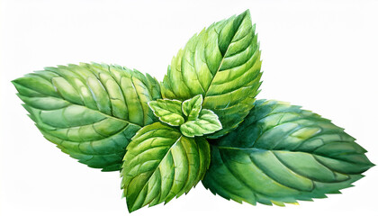 watercolor mint leaves illustration