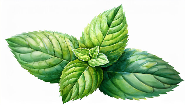 watercolor mint leaves illustration